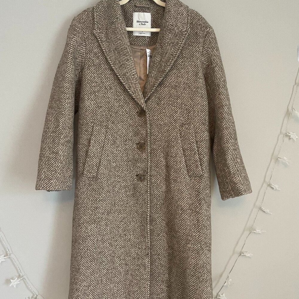 Abercrombie & Fitch Wool-Blend Tailored Top Coat NWT, Size Medium (M)